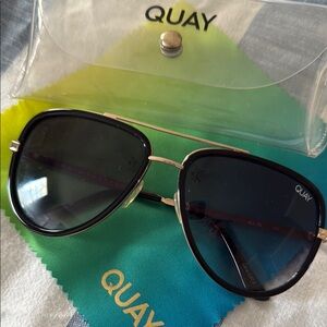 Quay Australia Gold and Black Sunglasses